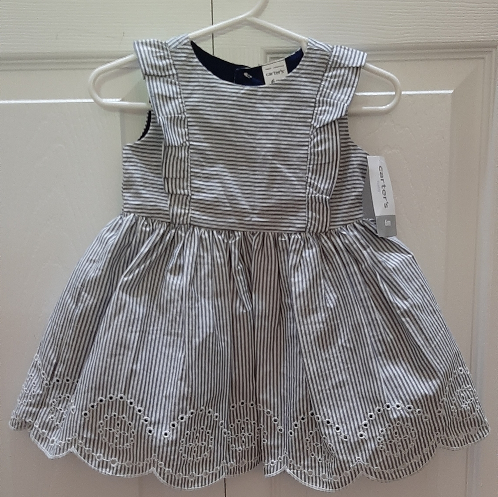 Carter's Blue & White Stripe Dress